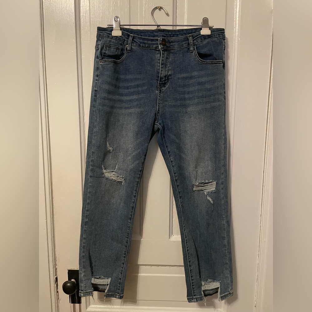 2 for $6 Distressed Straight Leg Jeans